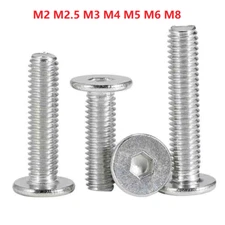 M2-M8 ULTRA THIN WAFER FLAT HEAD LOW PROFILE SCREW BOLT ALLEN KEY A2 STAINLESS 
