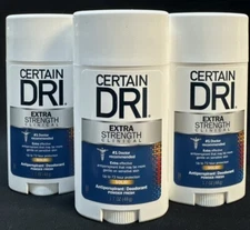 3 certain dri extra strength clinical solid powder fresh 1.7oz ea