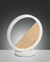 Fabas Luce Led Tischleuchte Pierre Ø180Mm 29W Warmweiß Weiß Dimmbar