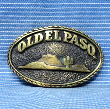 Old El Paso Promo Belt Buckle Tex Mex Taco Brass Vtg Blue Bayou Houston  .CPA536