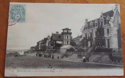 Ancienne Carte Postale Houlgate (14) - La Plage Et Les Villas - Noir Et Blanc, Vers 1900