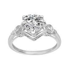 2Ct Heart Cut White Cz 925 Sterling Silver Solitaire Love Promise Ring