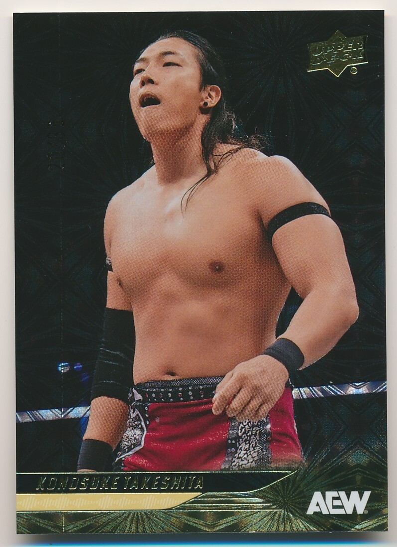 KONOSUKE TAKESHITA #30 2025 Upper Deck AEW Wrestling GOLD PYRO 20