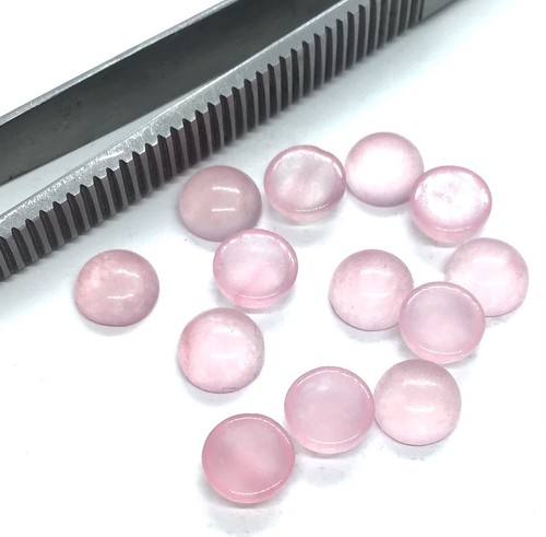 AAA Natural Rose Quartz Round Flat Back Cabochon Loose Gemstone For Jewelry - Picture 4 of 24