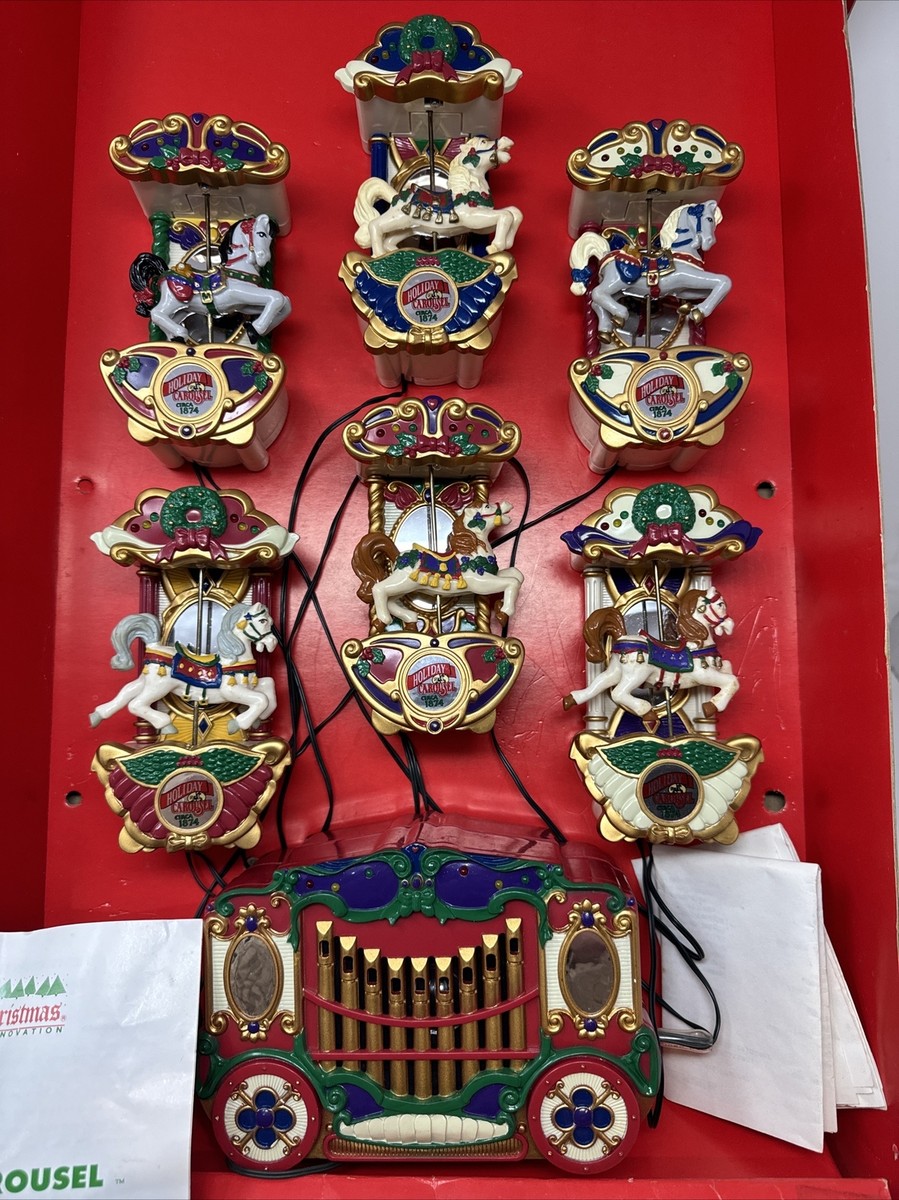 Mr. Christmas 1992 Holiday Carousel Calliope 6 Circus Animal