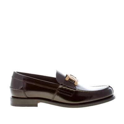 TOD'S Herren Schuhe Halbglänzendes Leder Schwarz Goldkette XXM26C0EO41AKTB999