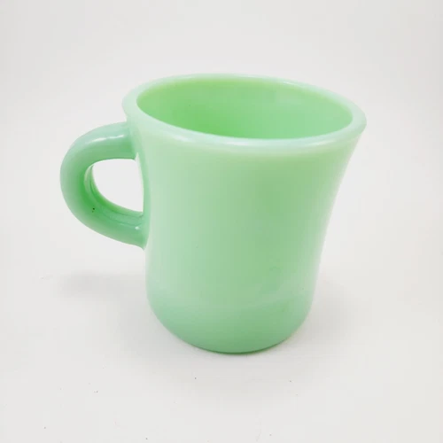 Fire King Jadeite C Handle Coffee Mug Cup Oven Ware Glass USA Green Deco VTG USA