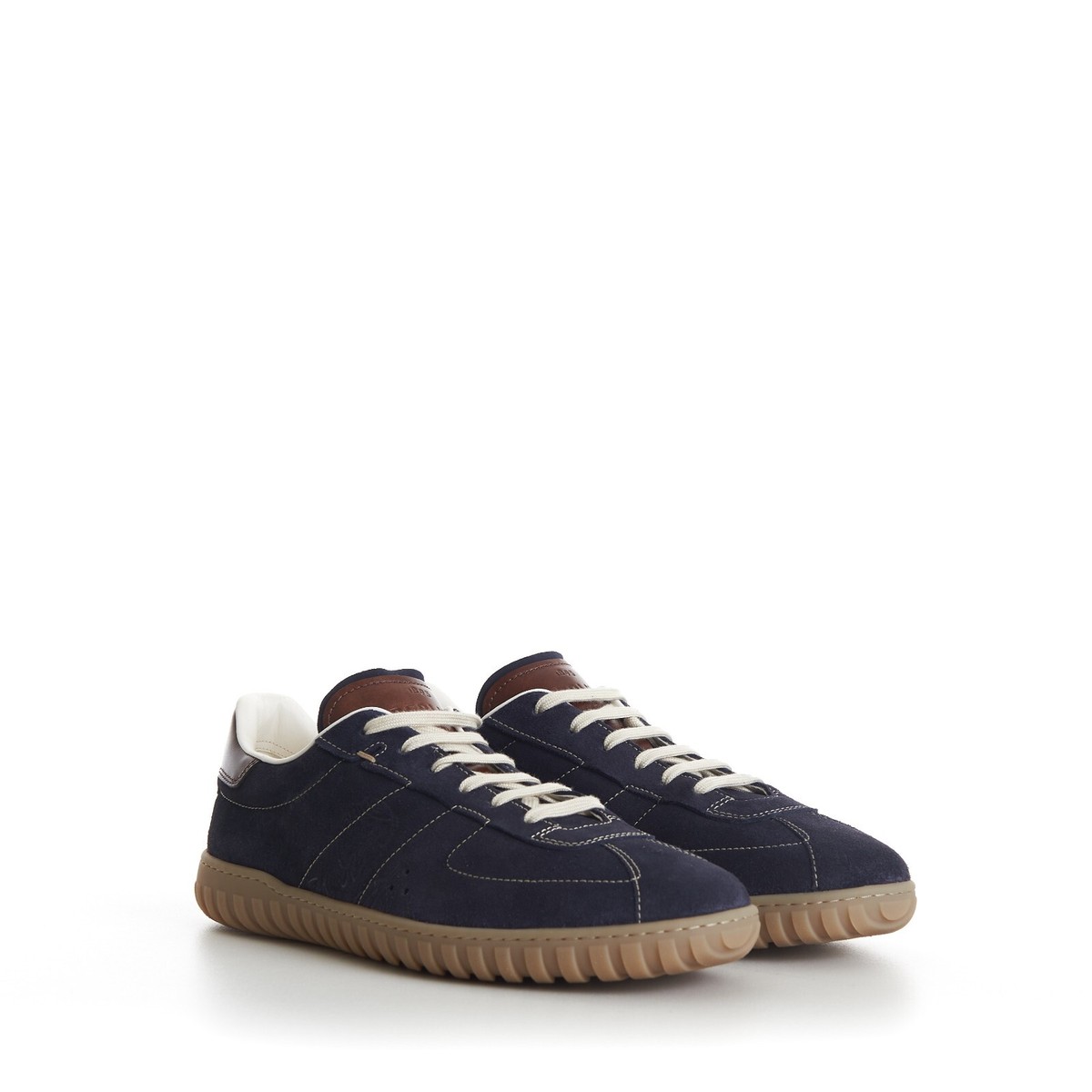 BERLUTI 1210$ Navy Trainer Suede Sneaker - Scritto, Patina Leather