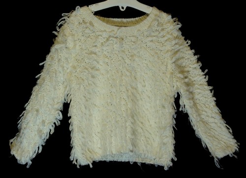 Cream White Fluffy Jumper Age 3 Years 