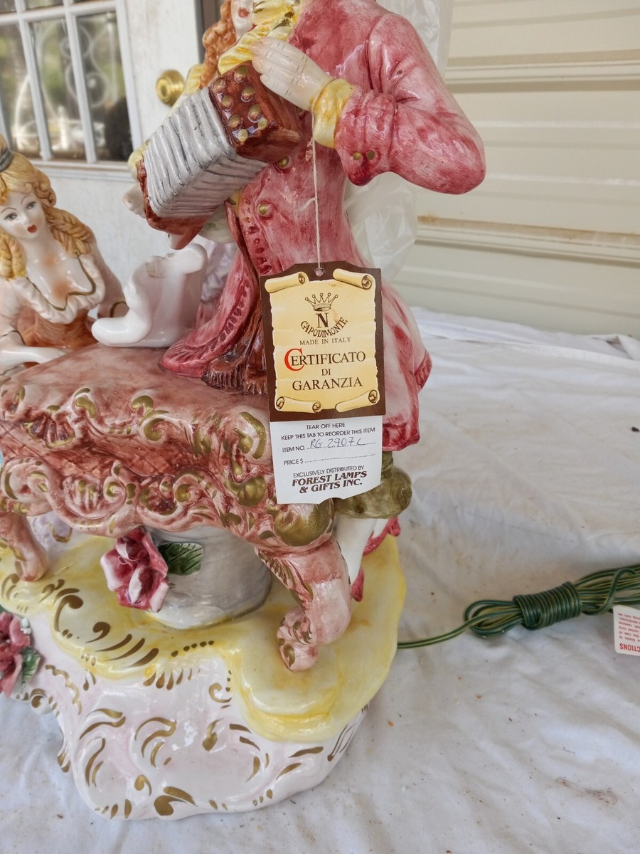 VINTAGE CAPODIMONTE X LARGE ITALIAN MUSICAL TRIO PORCELAIN