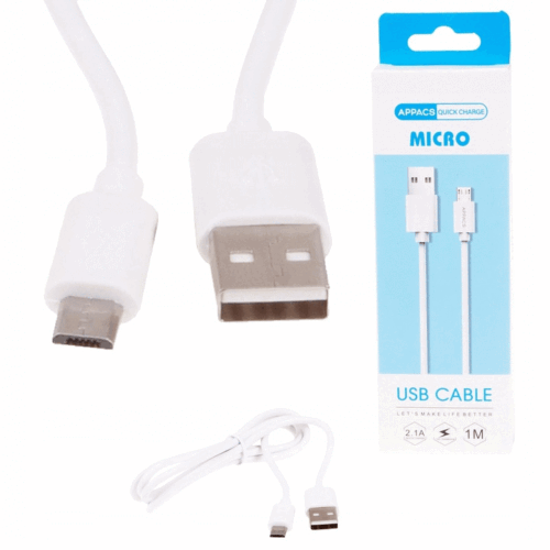 Nuevo 1m Premium Appacs Micro USB 2.1A Cargador de cable de datos de carga... - Imagen 1 de 6