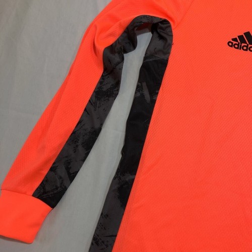 Adidas Aeroready Boys Adipro 20 GK Soccer Jersey Coral Long Sleeve V-Neck Sz L - 第 3/9 張圖片