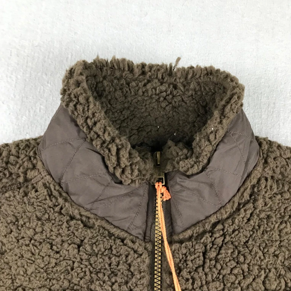 Sudadera impermeable para hombre mediana marrón polar 1/4 cremallera suéter nuevo con etiquetas Foto 2 de 4