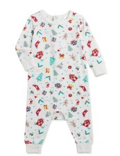 Holiday Time One Piece Baby Pajama Set With Christmas Print 12M New With Tags