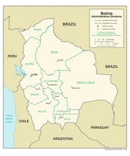 Bolivia Political Administrative Province Map Country Nation Poster Print XL