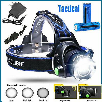1200000LM Rechargeable Headlight LED Headlamp Tactical Head Torch Flashlight T6