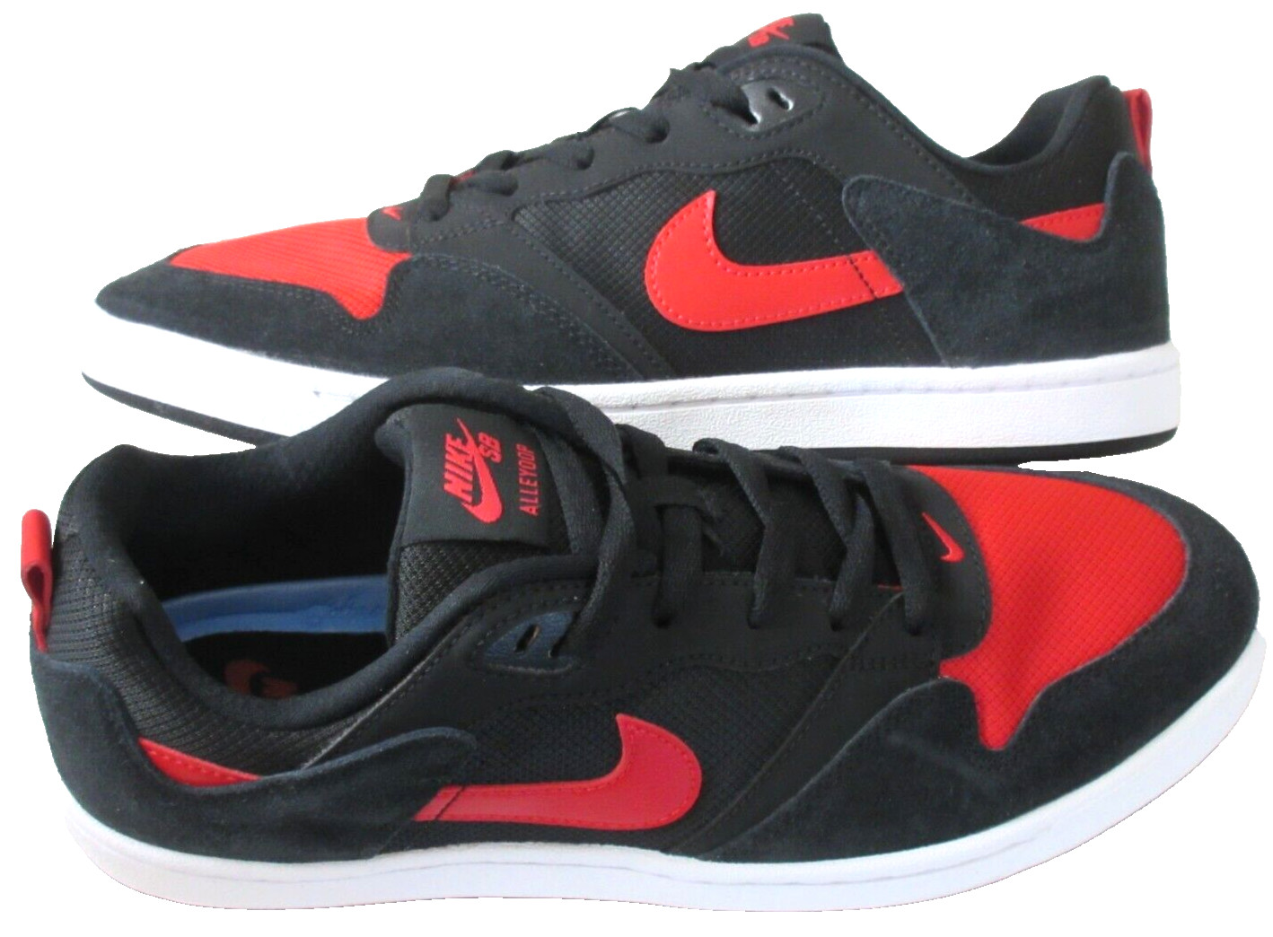 Nike Men's SB Alleyoop Skate Shoes Black University red Whit