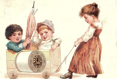 1880's Lovely J&P Coats Interesting Scene Victorian Trade Card #5 P129
