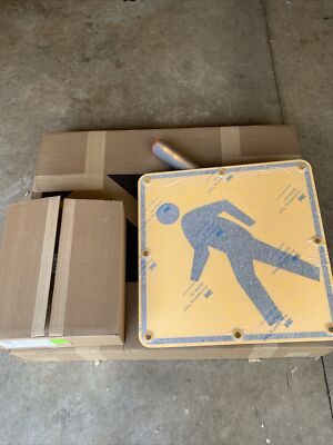 TAPCO 24  x 24  Flashing Pedestrian Crossing Traffic Sign, Solar, 2180-00289