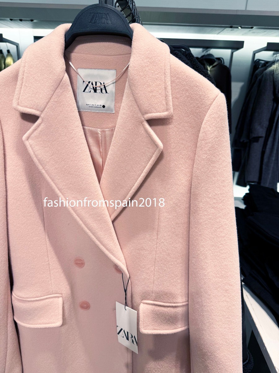ZARA ベビーピンク　ウールコート　イタリア生地　S 春 ZARA ベビーピンク ウールコート イタリア生地 S 春 ジャケット