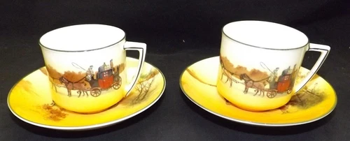 Royal Doulton Coaching Days Seriesware 2 Cups & Saucers E3804