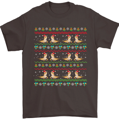 Camiseta de Navidad Dragón barbudo de Navidad reptil para hombre 100 % algodón - Imagen 29 de 91