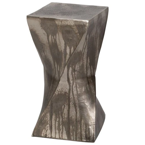 Uttermost Euphrates Contemporary Aluminum Accent Table in Tarnished Silver - Picture 1 of 11