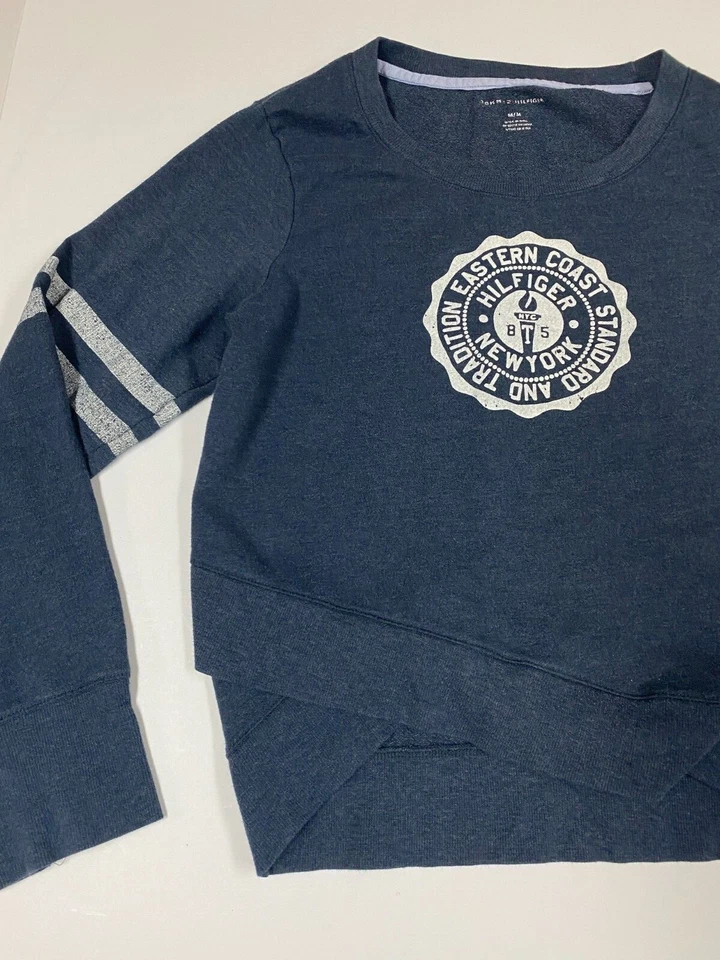 Tommy Hilfiger женщин свитер средний синий Crewneck пуловер Нью-Йорк - Изображение 3 из 4