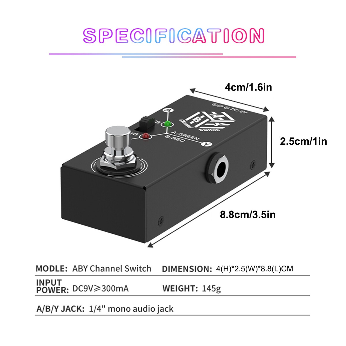 ABY Box Line Selector AB Switch Guitar Effect Pedal Support A/B A