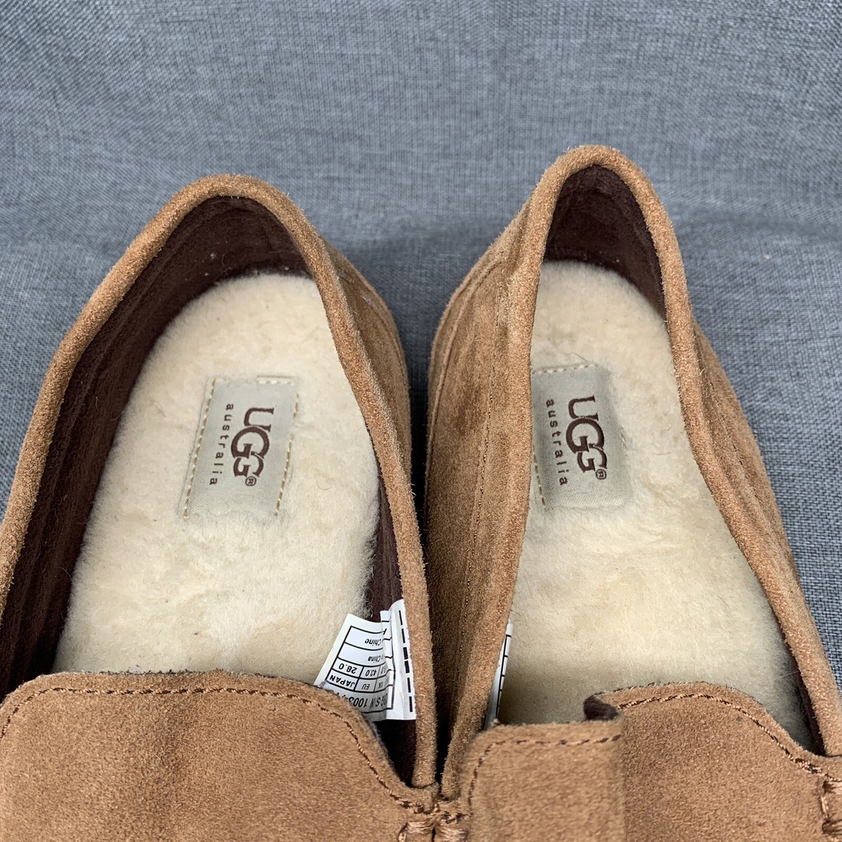 UGG Alder UGGpure Slip on Tan Suede Moccasin Wool Loafer  display picture 1