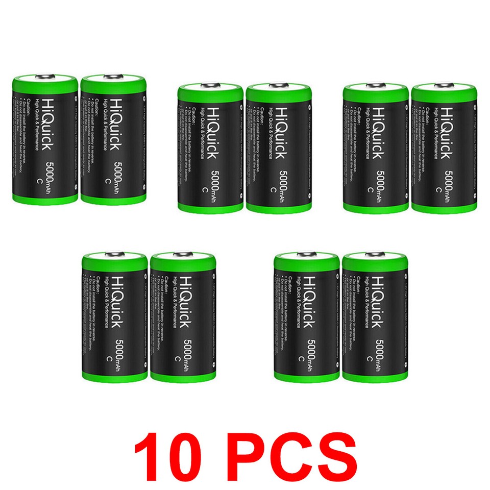5000/10000mAh NiMH Size C D Cell Rechargeable Batteries Battery Lot