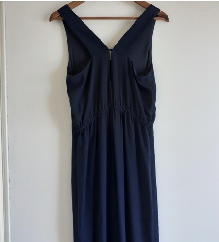 Zara Front Tie Wide Leg Navy Formal Work Sleeveless Jumpsuit XS - Picture 5 of 6