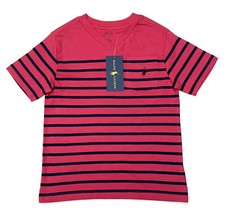 Image of Polo Ralph Lauren Kids Boys Cotton Striped T Shirt In Red 'Small Pony'