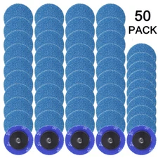 50PCS 2 inch 36 Grit Zirconia Roll Lock Die Grinder Quick Change Sanding Discs