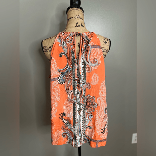 New York & Company paisley blouse xl summer travel bright resort wear cruise - Picture 3 of 6