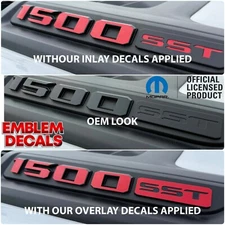 2025 2026 RAM 1500 "1500 SST" Rebel & SPORT Hood Emblems Overlay Decal