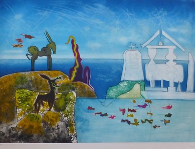 ROBERTO MATTA 8 AM L'Arc Obscure Des Heures etching/aquatint HAND SIGNED Obscur