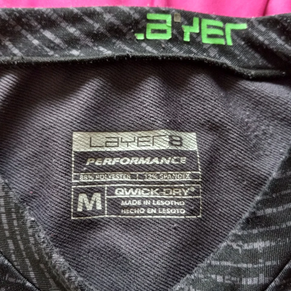 Camisa feminina camada 8 camada base tamanho médio preta cinza listrada manga longa - Imagem 3 de 4