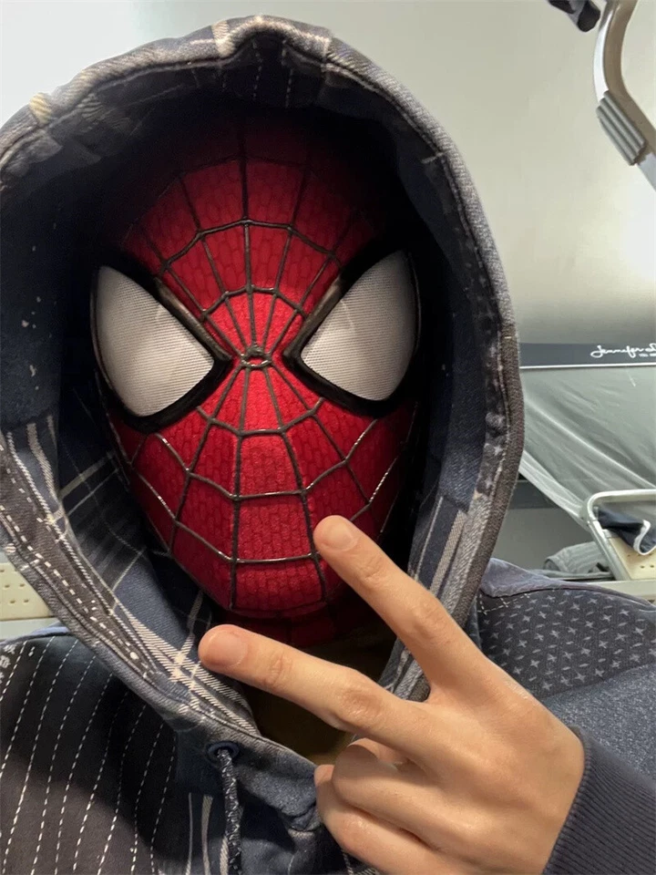 Amazing Spiderman 2 Garfield Ver Peter Parker Máscara Juegos con disfraces Casco utilería de Halloween Foto 3 de 4