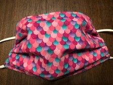 Pink Glitter Mermaid Face Mask. 100 Quilters Cotton. Kids, Teens  Adult Sizes.