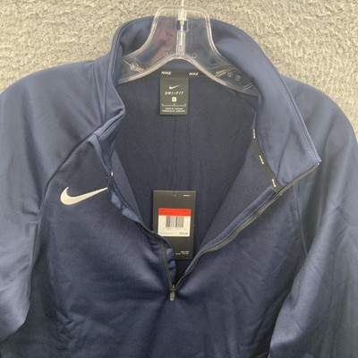Nike Therma 1/4 Zip Pullover Mens Large Blue White Dri Fit Training Top  897090 | eBay