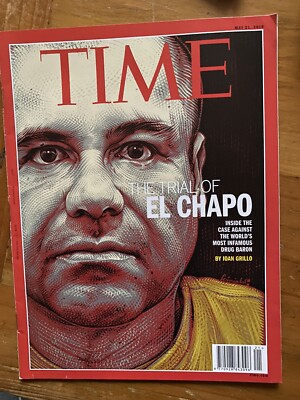 Trial El Chapo Joaquin Guzman Mugshot Narcos Drug Time Magazine 2018 NO LABEL