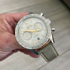 22mm OLIVE GREEN Sailcloth Canvas/Leather watch band strap YELLOW Stitch QR Bars