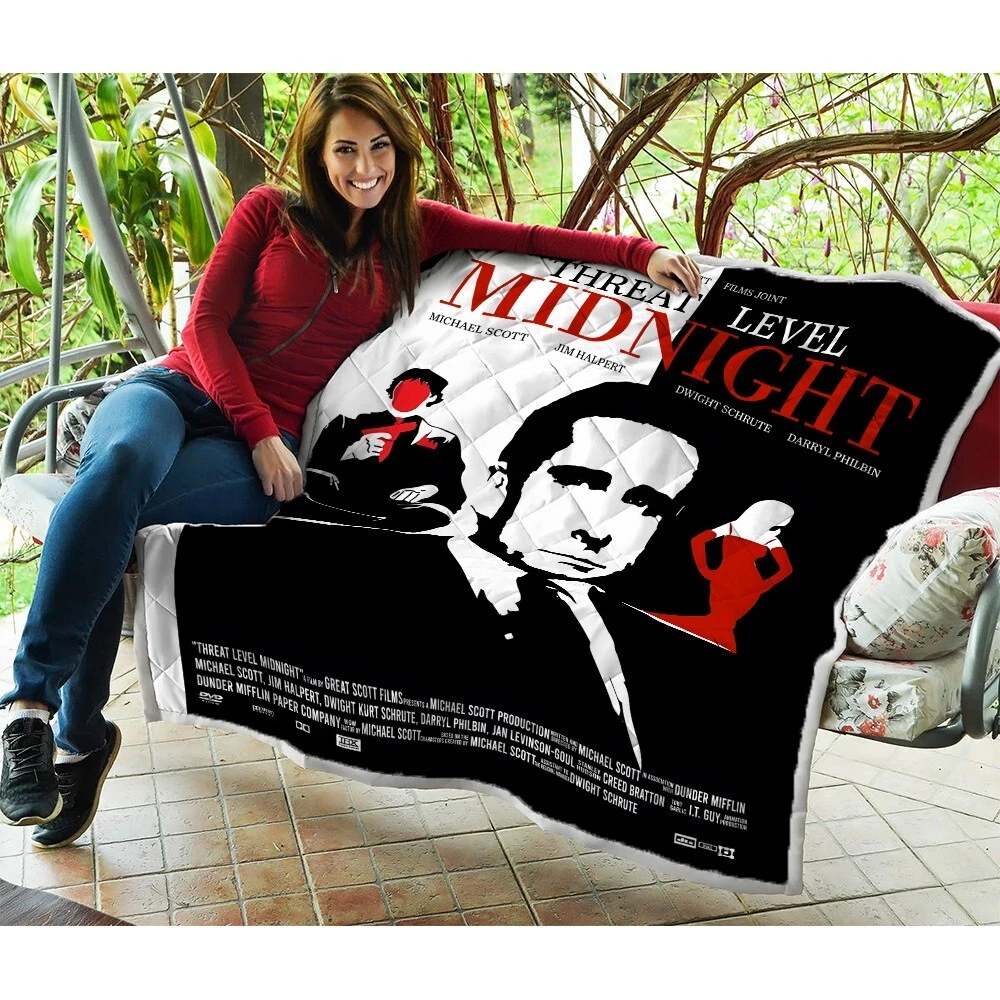 Threat Level Midnight Quilts, The Office Quilts Blanket Soft and Cozy Luxury