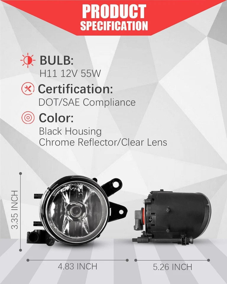 Right Fog Light For 2002-2005 Audi A4 2007-2008 Audi Rs4 Bumper Lamp Single Side - Image 4 of 4