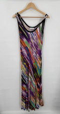 Calvin Klein Maxi Dress Womens S Comfy Relaxed Stretchy Casual Beach Rainbow