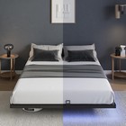 Floating Bed Frame with LED Lights Modern Platform Full Size Bed Frame
