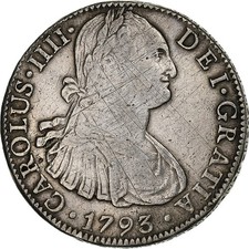 [#1115488] Mexico, Charles IV, 8 Reales, 1793, Mexico City, Silver, VF, KM:109