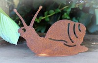 Gartenfigur Schnecke Edelrost Dekofigur Gartendeko Landhausstil Rostdeko