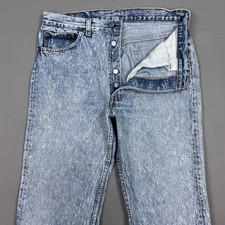 Vintage Levis 501 Jeans Men 32x31 Blue 90s Made US Acid Wash Distress Tag34x32 